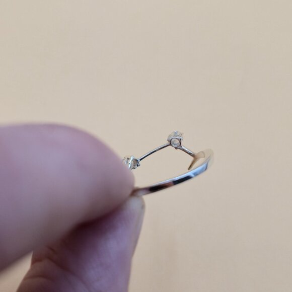 Size 6.75 Sterling Silver Abstract Cubic Zirconia Gems Ring A5020 - Picture 6 of 9